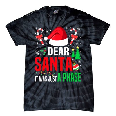 Dear Santa It Was A Phase Family Christmas Pajama Funny Xmas Tank Top Tie-Dye T-Shirt