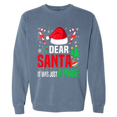 Dear Santa It Was A Phase Family Christmas Pajama Funny Xmas Tank Top Garment-Dyed Sweatshirt