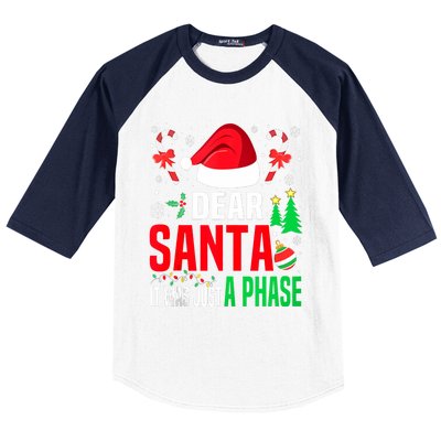 Dear Santa It Was A Phase Family Christmas Pajama Funny Xmas Tank Top Baseball Sleeve Shirt