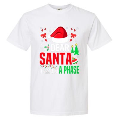 Dear Santa It Was A Phase Family Christmas Pajama Funny Xmas Tank Top Garment-Dyed Heavyweight T-Shirt