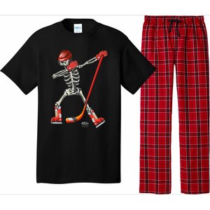 Dabbing Skeleton Ice Hockey Halloween Costume Cute Gift Pajama Set