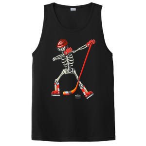 Dabbing Skeleton Ice Hockey Halloween Costume Cute Gift PosiCharge Competitor Tank