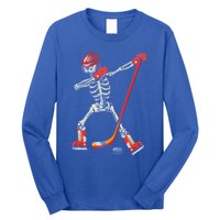 Dabbing Skeleton Ice Hockey Halloween Costume Cute Gift Long Sleeve Shirt