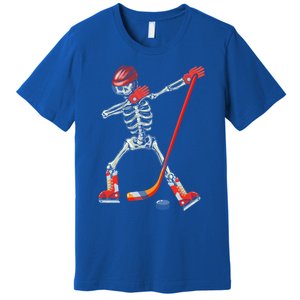 Dabbing Skeleton Ice Hockey Halloween Costume Cute Gift Premium T-Shirt