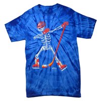 Dabbing Skeleton Ice Hockey Halloween Costume Cute Gift Tie-Dye T-Shirt