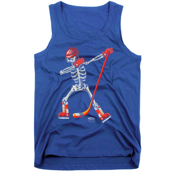 Dabbing Skeleton Ice Hockey Halloween Costume Cute Gift Tank Top