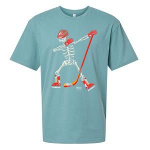 Dabbing Skeleton Ice Hockey Halloween Costume Cute Gift Sueded Cloud Jersey T-Shirt