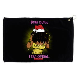 Dear Santa I Can Explain Black Mrs Santa Claus Christmas Gift Grommeted Golf Towel