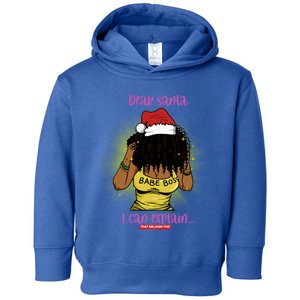 Dear Santa I Can Explain Black Mrs Santa Claus Christmas Gift Toddler Hoodie