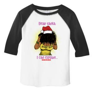 Dear Santa I Can Explain Black Mrs Santa Claus Christmas Gift Toddler Fine Jersey T-Shirt