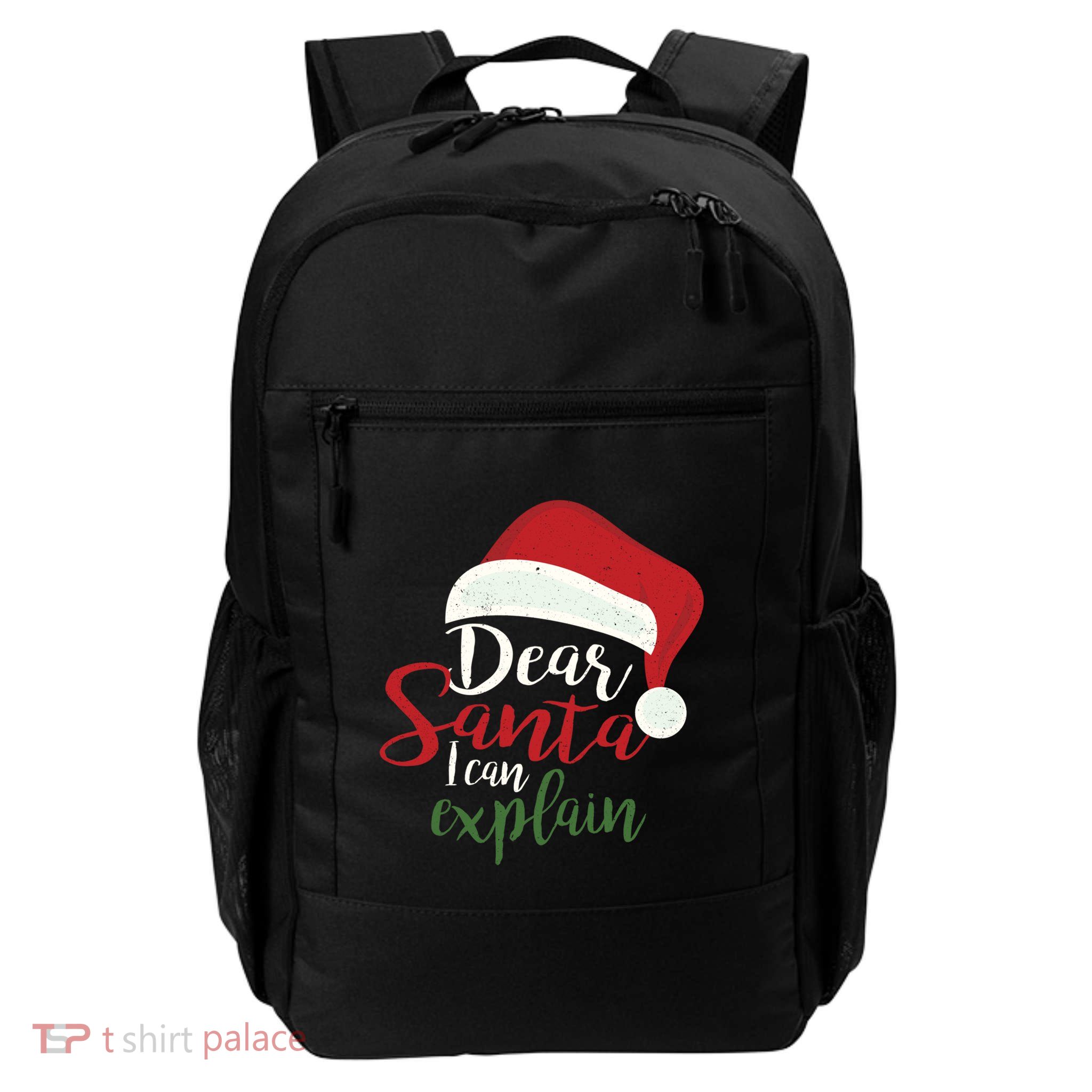 Dear Santa I Can Explain Christmas Hat Funny Gift Daily Commute Backpack
