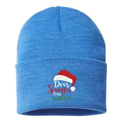 Dear Santa I Can Explain Christmas Hat Funny Gift Sustainable Knit Beanie