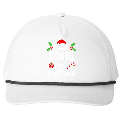 Dear Santa I Can Explain Christmas Lovers Funny Gift Snapback Five-Panel Rope Hat