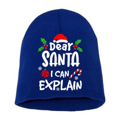 Dear Santa I Can Explain Christmas Lovers Funny Gift Short Acrylic Beanie