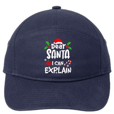 Dear Santa I Can Explain Christmas Lovers Funny Gift 7-Panel Snapback Hat