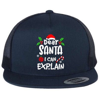 Dear Santa I Can Explain Christmas Lovers Funny Gift Flat Bill Trucker Hat