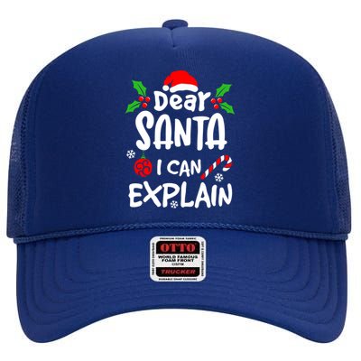 Dear Santa I Can Explain Christmas Lovers Funny Gift High Crown Mesh Back Trucker Hat