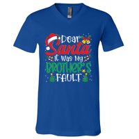 Dear Santa It Was My BrotherS Fault Funny Christmas Great Gift V-Neck T-Shirt