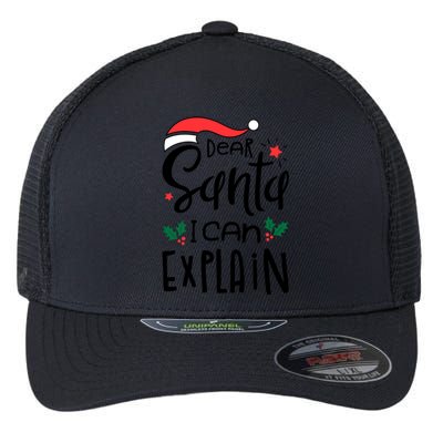 Dear Santa I Can Explain Christmas Xmas Gift Flexfit Unipanel Trucker Cap