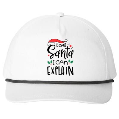 Dear Santa I Can Explain Christmas Xmas Gift Snapback Five-Panel Rope Hat