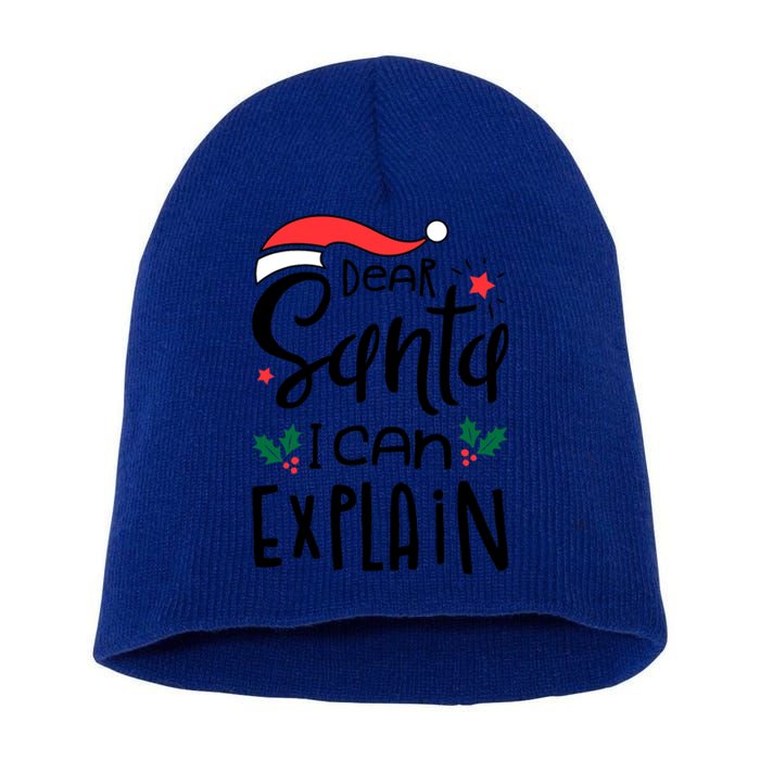 Dear Santa I Can Explain Christmas Xmas Gift Short Acrylic Beanie