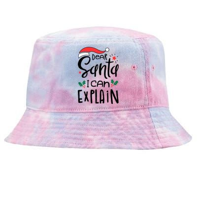 Dear Santa I Can Explain Christmas Xmas Gift Tie-Dyed Bucket Hat