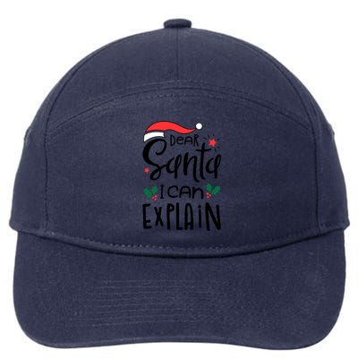 Dear Santa I Can Explain Christmas Xmas Gift 7-Panel Snapback Hat