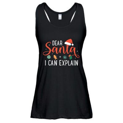 Dear Santa I Can Explain Family Christmas Ladies Essential Flowy Tank