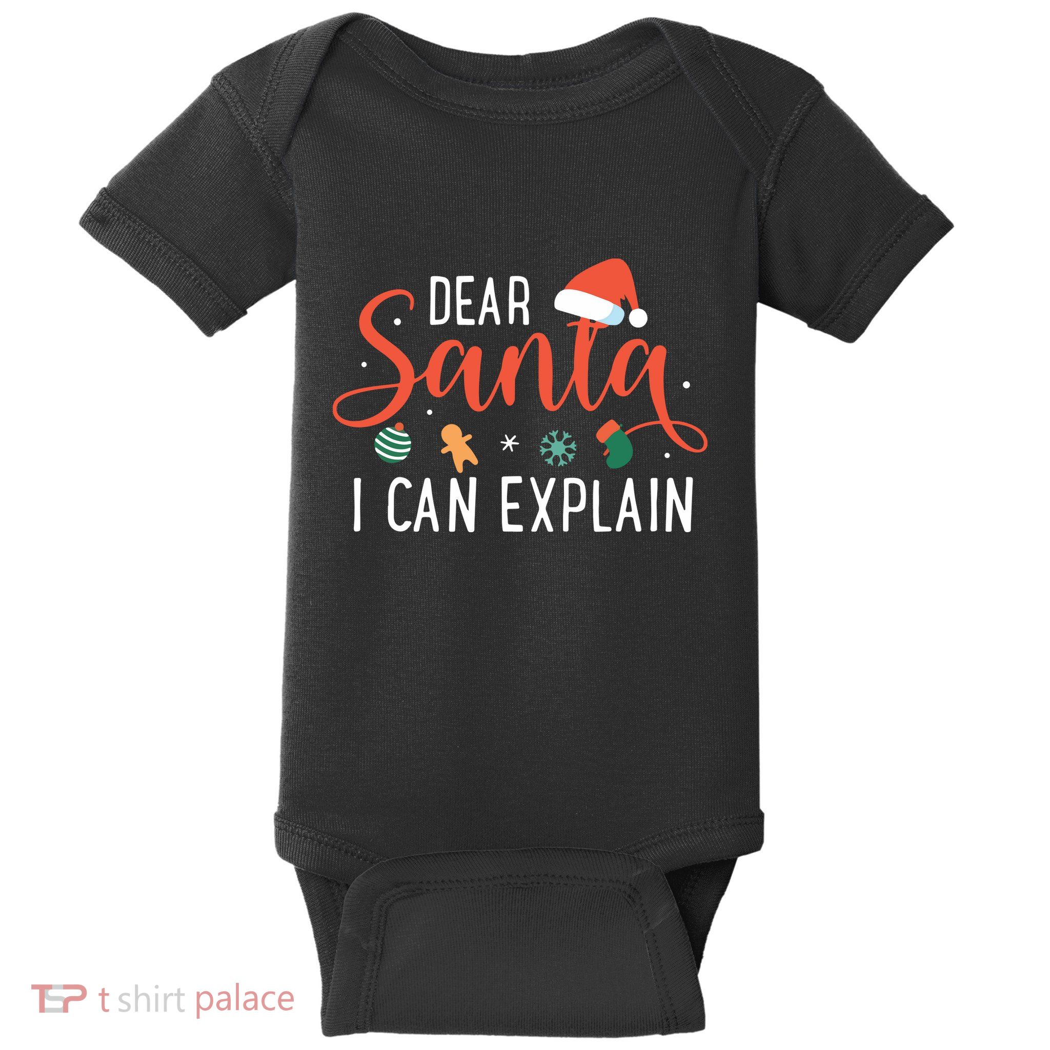 Dear Santa I Can Explain Family Christmas Baby Bodysuit