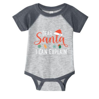 Dear Santa I Can Explain Family Christmas Infant Baby Jersey Bodysuit