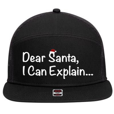 Dear Santa I Can Explain… Cool Gift 7 Panel Mesh Trucker Snapback Hat