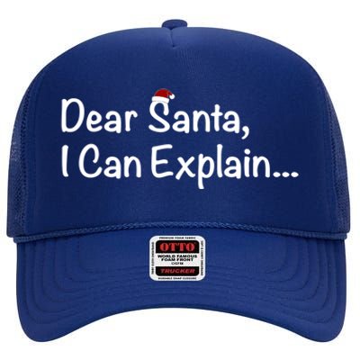 Dear Santa I Can Explain… Cool Gift High Crown Mesh Back Trucker Hat