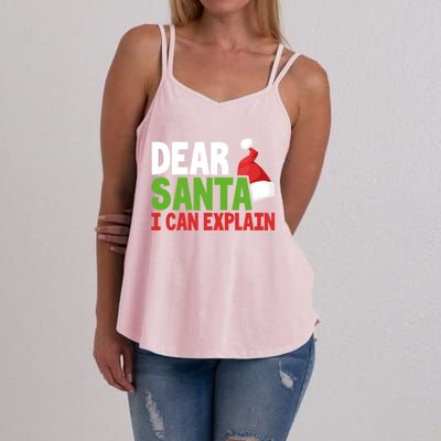 Dear Santa I Can Explain Christmas Naughty List Joke Gift Women's Strappy Tank