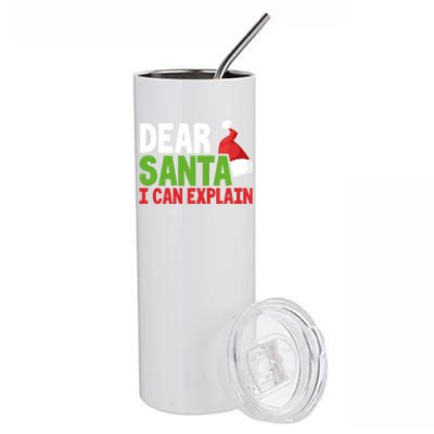 Dear Santa I Can Explain Christmas Naughty List Joke Gift Stainless Steel Tumbler