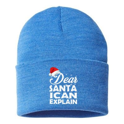 Dear Santa I Can Explain Christmas Funny Gift Sustainable Knit Beanie