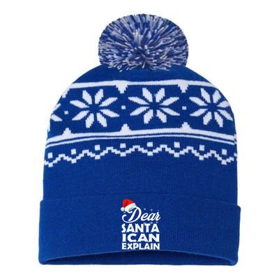 Dear Santa I Can Explain Christmas Funny Gift USA-Made Snowflake Beanie