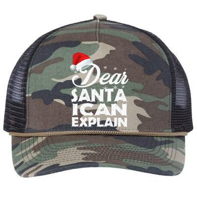 Dear Santa I Can Explain Christmas Funny Gift Retro Rope Trucker Hat Cap