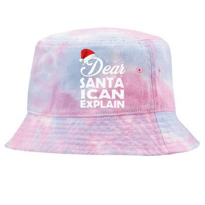 Dear Santa I Can Explain Christmas Funny Gift Tie-Dyed Bucket Hat