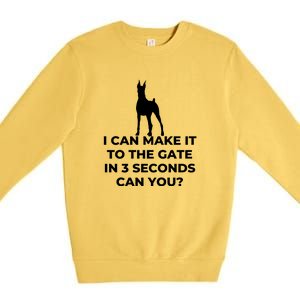 Dog Sign I Can Make It To The Gate In 3 Seconds Can You Premium Crewneck Sweatshirt