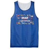 Dear Santa I Can Explain Christmas Xmas Holidays Reindeer Gift Mesh Reversible Basketball Jersey Tank