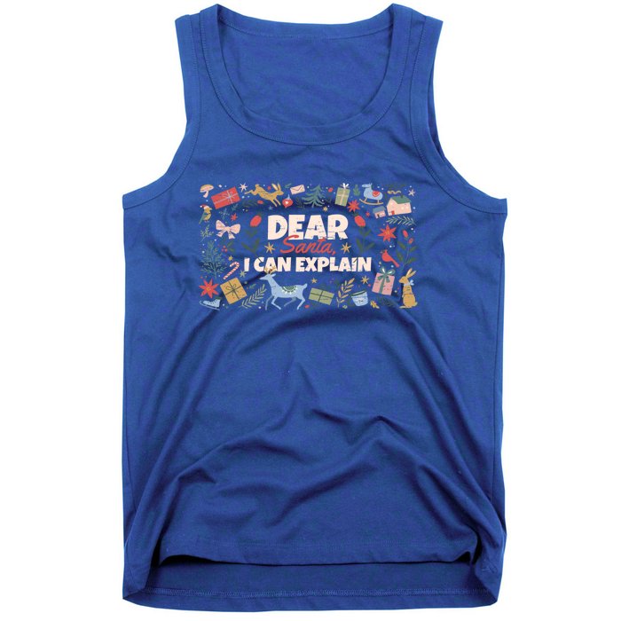 Dear Santa I Can Explain Christmas Xmas Holidays Reindeer Gift Tank Top