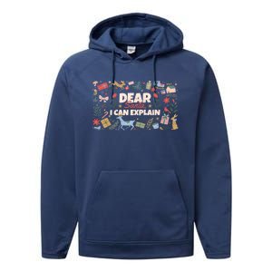 Dear Santa I Can Explain Christmas Xmas Holidays Reindeer Gift Performance Fleece Hoodie