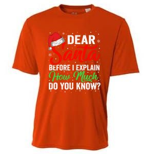 Dear Santa I Can Explain Funny Christmas Gift Adults Gift Cooling Performance Crew T-Shirt