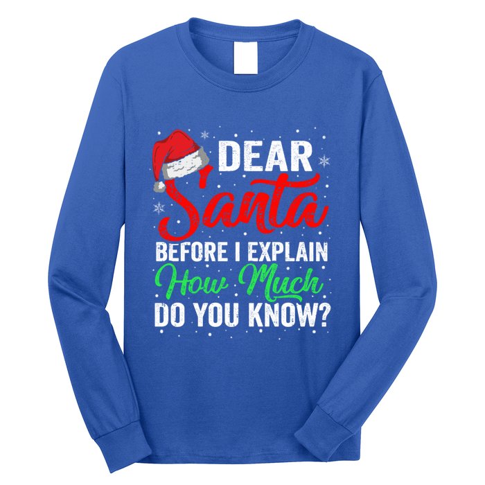 Dear Santa I Can Explain Funny Christmas Gift Adults Gift Long Sleeve Shirt