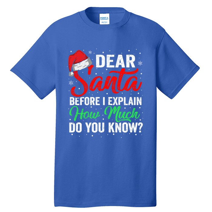 Dear Santa I Can Explain Funny Christmas Gift Adults Gift Tall T-Shirt