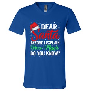 Dear Santa I Can Explain Funny Christmas Gift Adults Gift V-Neck T-Shirt