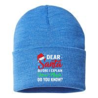 Dear Santa I Can Explain Funny Christmas Gift Adults Gift Sustainable Knit Beanie