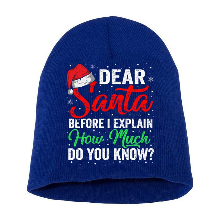 Dear Santa I Can Explain Funny Christmas Gift Adults Gift Short Acrylic Beanie