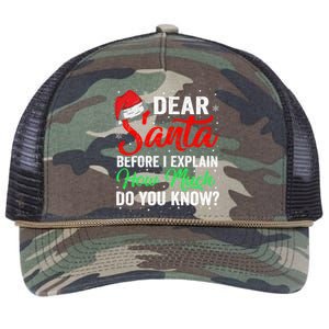 Dear Santa I Can Explain Funny Christmas Gift Adults Gift Retro Rope Trucker Hat Cap