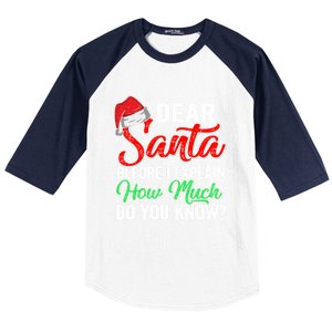 Dear Santa I Can Explain Funny Christmas Gift Adults Gift Baseball Sleeve Shirt